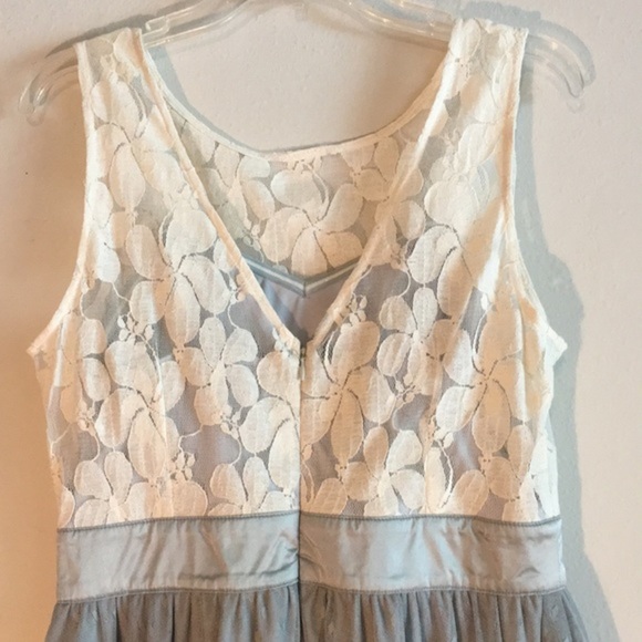 Nwt Tiered Tulle Lace Dress A-line Eyelet Anthropologie Midi Sleeveless Dress - Picture 8 of 10
